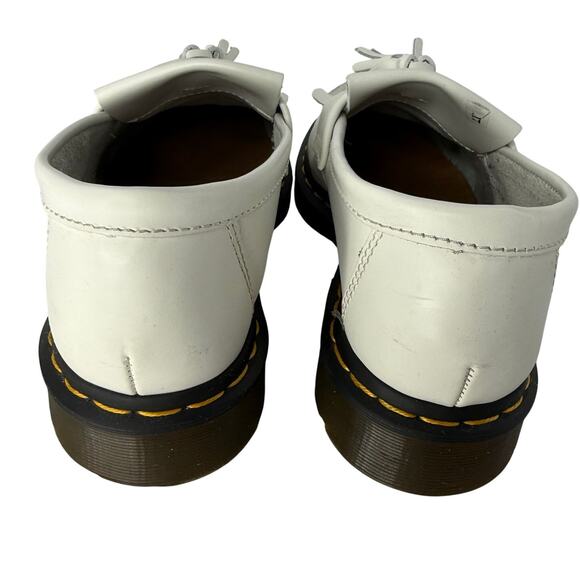 Dr Martens Adrian White Leather Tassel Loafers Fringe Platform Women’s 9 - Picture 7 of 9